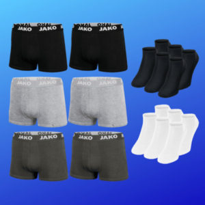 🩲+🧦 Jako: 12er Pack Boxershorts + 12er Pack Socken für 54,99€ (statt 73€)