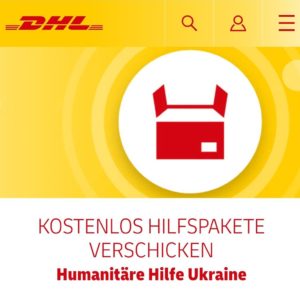 GRATIS Hilfspakete kostenlos per DHL in die Ukraine versenden