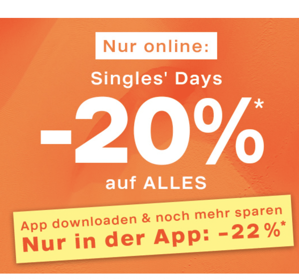 Thumbnail Deichmann: 20% auf alles im Shop/ 22% auf alles in der App  *Singles Day*