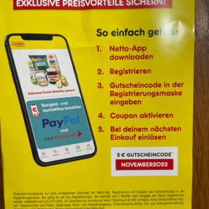 5 € für Neu-Registrierungen in der Netto -App