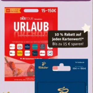 Rewe: 10% Rabatt auf DER TOUR &amp; 15% auf Tchibo