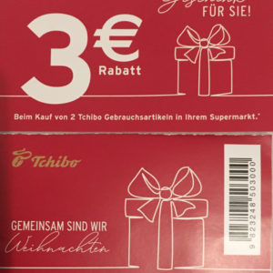 3€ Rabatt auf 2 Tchibo Gebrauchsartikel im Supermarkt