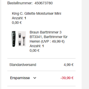 Preisfehler! Braun Barttrimmer 3 BT334 für 4,99€ (statt 39€)