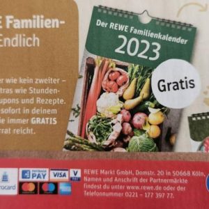 GRATIS Rewe Familien-Kalender 2023 