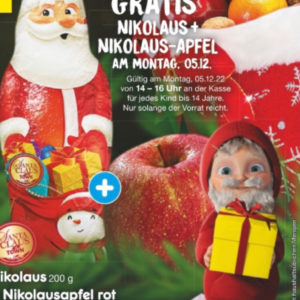 GRATIS Nikolaus+Nikolaus-Apfel am Montag 5.12 von 14-16 Uhr