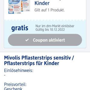 Mivolis Pflasterstripes in der dmApp gratis evtl. personalisiert