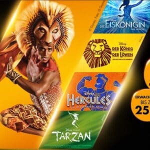 Musical-Rabatt: Günstig in König der Löwen, Tarzan, die Eiskönigin uvm.