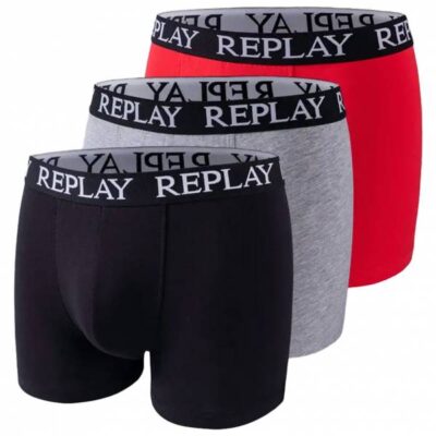 3er-Pack REPLAY Basic Cuff Logo Herren Boxershorts 