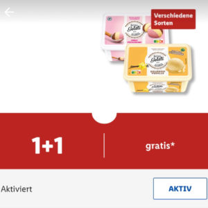 Bon Gelati Eisschalen 1+1 ( Lidl App)