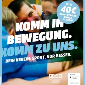 Sport-Vereins-Scheck kostenlos im Wert von 40 Euro für Neumitglieder bis 31.10.2023