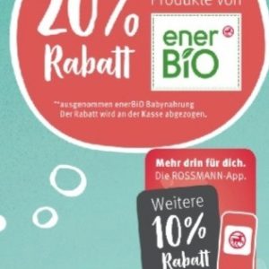 20% Rabatt bei Rossmann auf ener bio Produkte