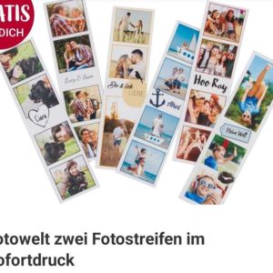 2x Fotostreifen
kostenlos mit Rossmann App