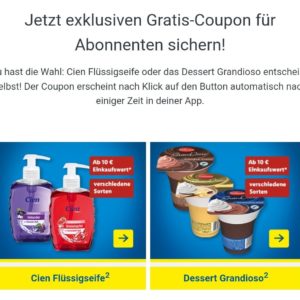 Lidl gratis Seife oder Dessert für Newsletter Abonnenten in der App