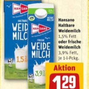 Hansano 1L Milch für effektiv 0,90€ durch Rewe Angebot und scondoo