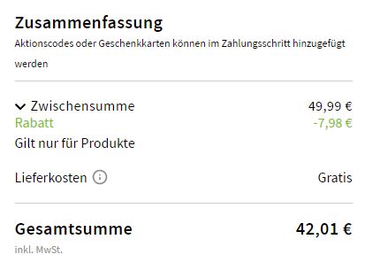 MediaMarkt Warenkorb Preis 42,01 Euro