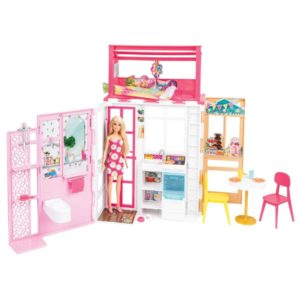 Barbie Ferienhaus mit Möbeln & Puppe für 29,39€ (statt 48€)