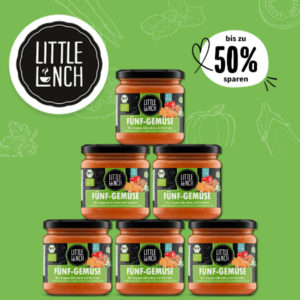 Little Lunch: 50% Rabatt auf 6er-Pack Bio Fünf-Gemüse (2,40€ pro Glas)