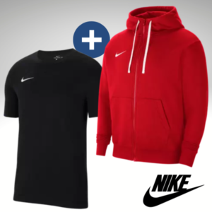 Nike Freizeit Outfit: Kapuzenjacke + Shirt für 39,99€ (statt 51€)