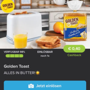 Golden Toast für 1,09€ mit Marktguru