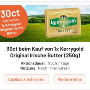 Kerrygold Butter für nur 1,65€ mit Smhaggle