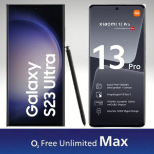 🚢 Xiaomi 13 Pro (256GB) für 4,99€ / Samsung Galaxy S23 Ultra (256GB) für 129€ + Unlimited LTE+5G Allnet für 59,99€ mtl. (o2 Free Unlimited Max)