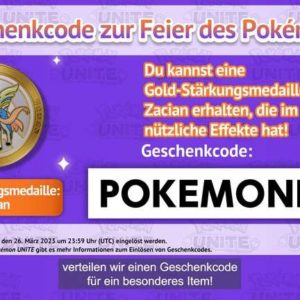 Geschenkcode POKEMONDAY zum Pokémon Day bis 26. März 2023