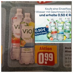 Vio Flavour Water 50% reduziert, für 49 ct statt 99 ct , dank Couponsplatz