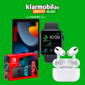 Mixt euch euren Tarif 🔥 12GB für 9,99€ / 20GB für 14,99€ | 30GB für 21,99€ + Wunsch-Zugabe, z.B. Nintendo Switch, AirPods uvm. + 100€ RNM-Bonus (Klarmobil Allnet Flats)