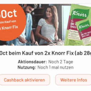 Knorr Fix für nur 0,63€ mit Smhaggle