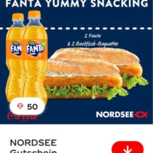 Gratis 2x Fanta 2x Backfischbaquette von Nordsee über Coca Cola App Spiel