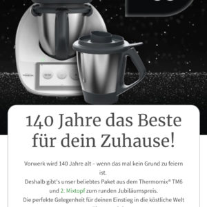 Thermomix TM6 + 2. Mixtopf für 1€ im Set für 1400€