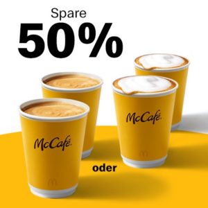 Sparen mit Gutscheinen bei McDonald - z. B. 2 Café oder Cappuccino Regular zum Preis von einem