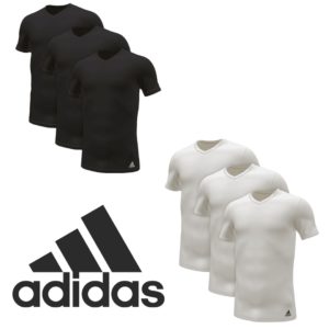 adidas Shirt Crew V-Neck Active Flex Cotton 3er Pack für 22,99€ (statt 32€) - in schwarz oder weiß