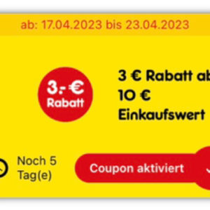 3€ Coupon ab 10€ MEW in der Netto App