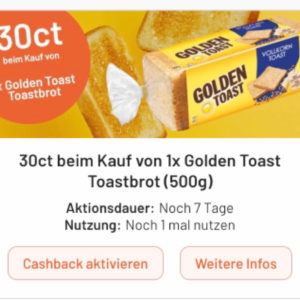 Golden Toast für 1,14€ mit Smhaggle