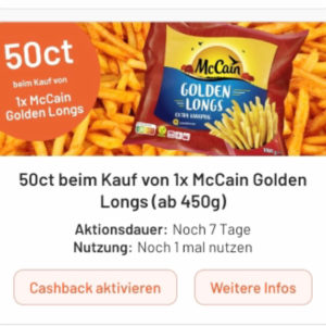 McCain Golden Longs für 1,04€ mit Smhaggle