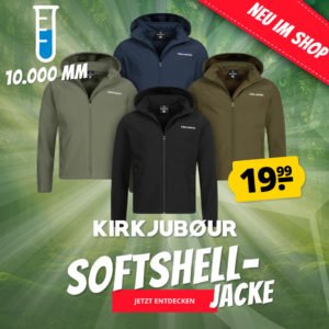 KIRKJUBØUR Hestur Softshelljacke 10.000mm Wassersäule für 19,99€