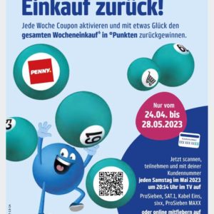 Zahl zum Glück- Einkauf zurück ab 24.04.- bis 28.05. jeden Samstag im Mai