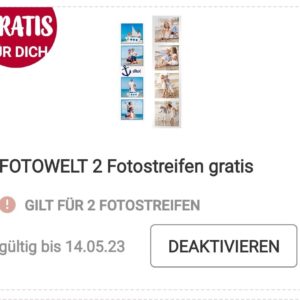 Rossmann gratis 2 Fotostreifen zum Sofortdruck