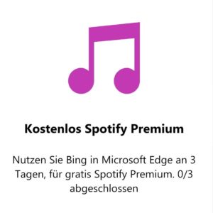 3 Monate Spotify Premium Individual Abo kostenlos für Microsoft Bing Nutzung in Microsoft Edge