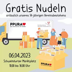 9.000 Pakete Nudeln des italienischen Pastaherstellers PPURA kostenlos am 06.04.2023 in Schweinfurt -regional-