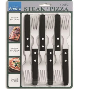 Amefa 6 x Steakgabel, Edelstahl 18/0, Schwarz für 3,77€