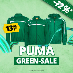 Puma Green Sale: bis zu 81% Rabatt auf Trainingsjacken, Trikots, Shorts uvm.