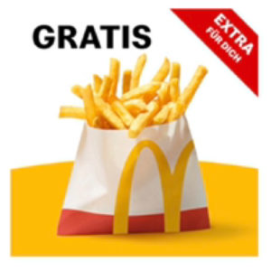 1x gratis kleine Pommes Mc Donalds App ggf. personalisiert