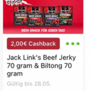 Jack Link's Beef bei Scondoo 2€ Cashback