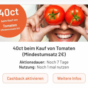 Tomaten 40 Cent Cashback bei Smhaggle