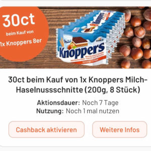 Knoppers für 1,34€ mit Smhaggle