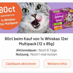 Whiskas Katzennahrunh für 2,64€ mit Smhaggle