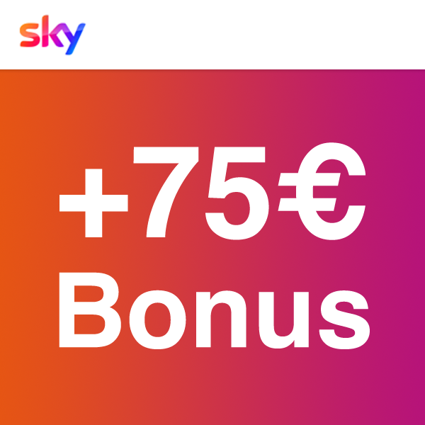 Thumbnail 75€ Bonus auf alle Sky Q Pakete 📺 Serien, Filme, Netflix, Fußball &amp; mehr 🤝 bereits ab 15€/Monat 🎁 0€ Aktivierungsgebühr