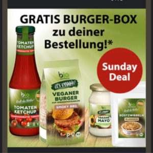 gratis Burger Box zu Bestellung bei Bio-Zentrale nur heute